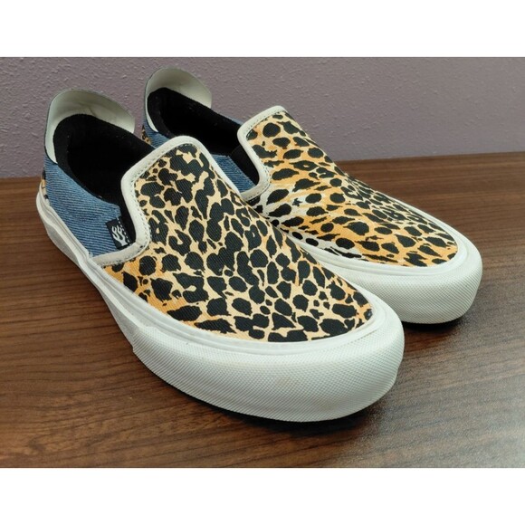 Straye Slip On Sneakers Straight Savage Animal Print Orange Black M8.5/W10 - Picture 1 of 8
